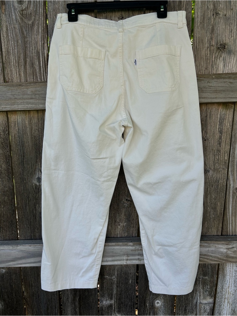 Levi's Cropped Utility Pants Women’s 30 Cream Cotton Ankle Baggy - Picture 6 of 11